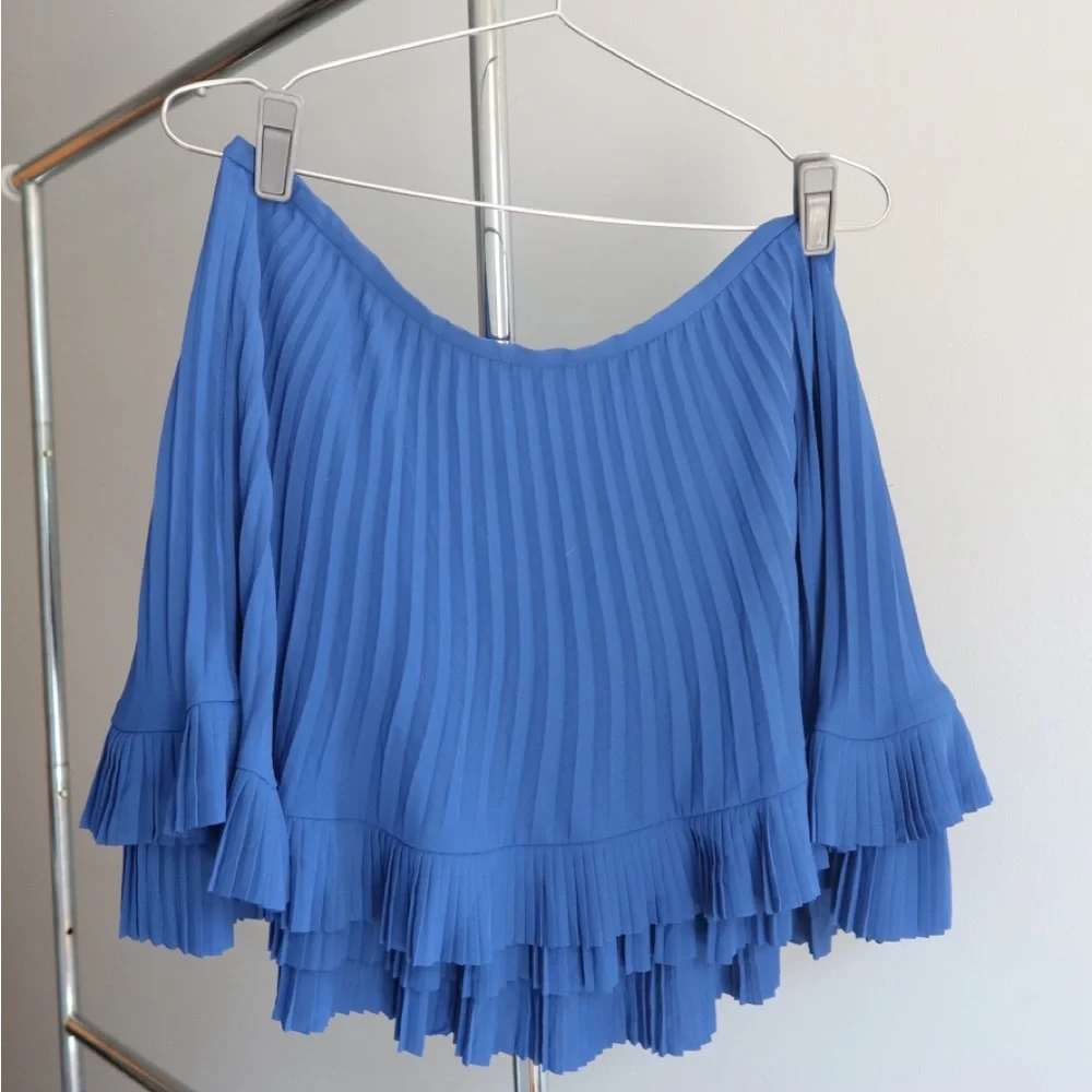 Banana‎ republic blue ruffle mini skirt